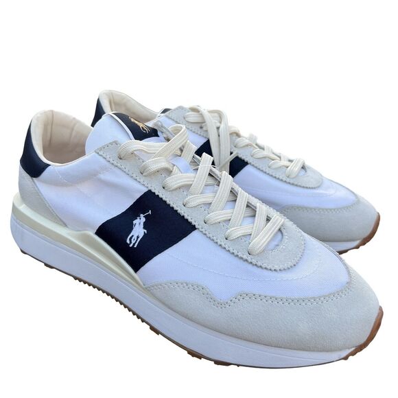 Polo Ralph Lauren Train 89 Suede Sneaker Men's Hunter Navy / White Size US 11 - Picture 1 of 12